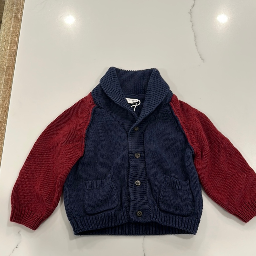 Janie and Jack Navy and Red Kids Sweater Preppy